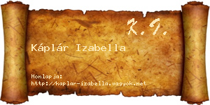 Káplár Izabella névjegykártya